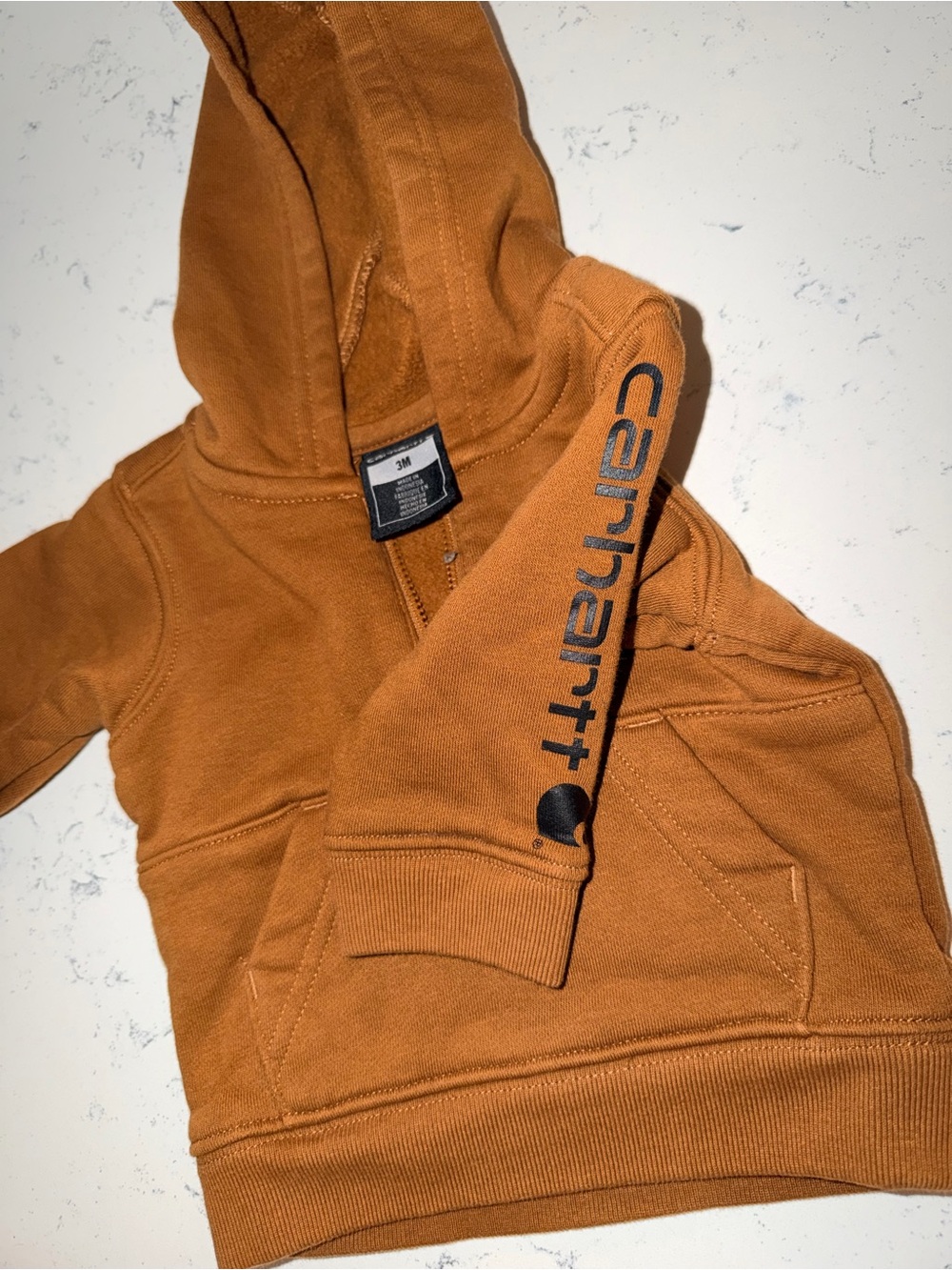 Carhartt Baby 3M Logo Hooded Quarter Zip in Carhartt Brown